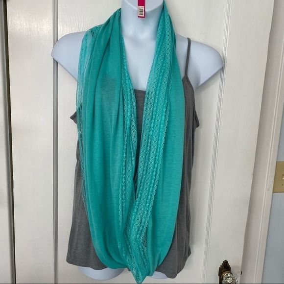 Green and lace infinity scarf by Catherine Malandrino mint green NWT - Picture 4 of 7